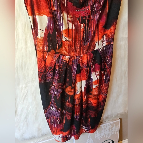 Current 2000's Cityscape Watercolor Sleeveless Midi Dress - Picture 3 of 8